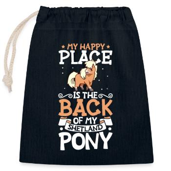 My favourite place - Shetland Pony - Closable cotton gift bag (25x30cm) - navy - Front