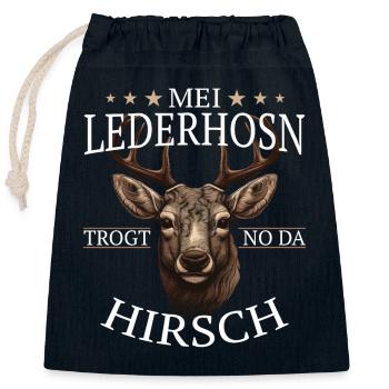 Hirsch Trachtenshirt Geweih Hirsche - Verschließbarer Geschenkbeutel aus Baumwolle (25x30cm) - Navy - Vorne