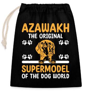 Azawakh Dog Owner Arabian Greyhound Tuareg Sloughi - Closable cotton gift bag (25x30cm) - black - Front