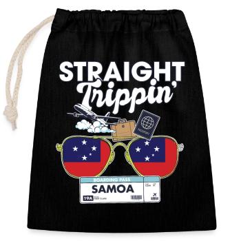 Straight Trippin' Samoa Vacation Tour Travel Trip - Closable cotton gift bag (25x30cm) - black - Front