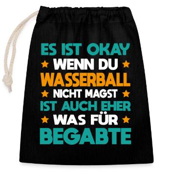 Wasserball Für Begabte Wasserballspieler Geschenk - Verschließbarer Geschenkbeutel aus Baumwolle (25x30cm) - Schwarz - Vorne