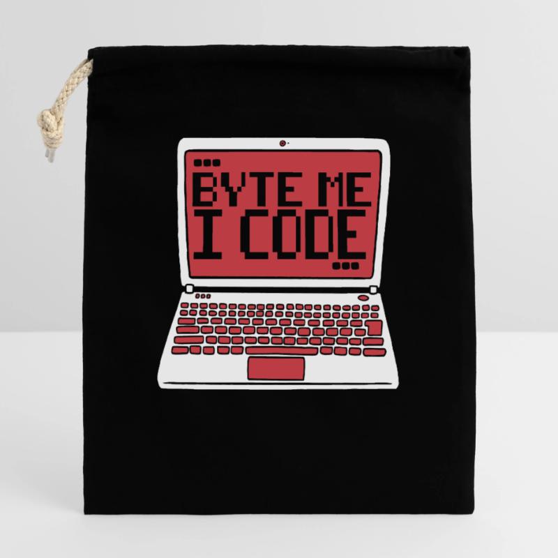 Byte Me I Code Developer Software Developer Closable cotton gift bag (25x30cm)