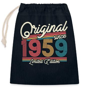 Gift 1959 - 64/65 years - Closable cotton gift bag (25x30cm) - navy - Front