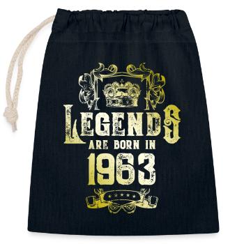 1963 legends geburtstag - Verschließbarer Geschenkbeutel aus Baumwolle (25x30cm) - Navy - Vorne