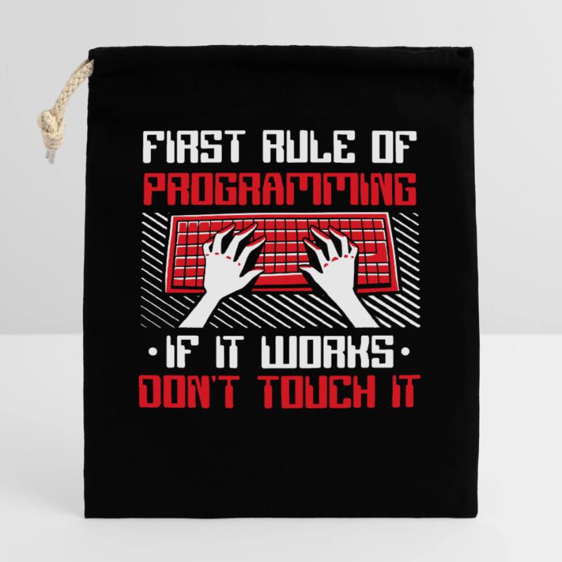 If It Works Don't Touch It Developer Coder Closable cotton gift bag (25x30cm)