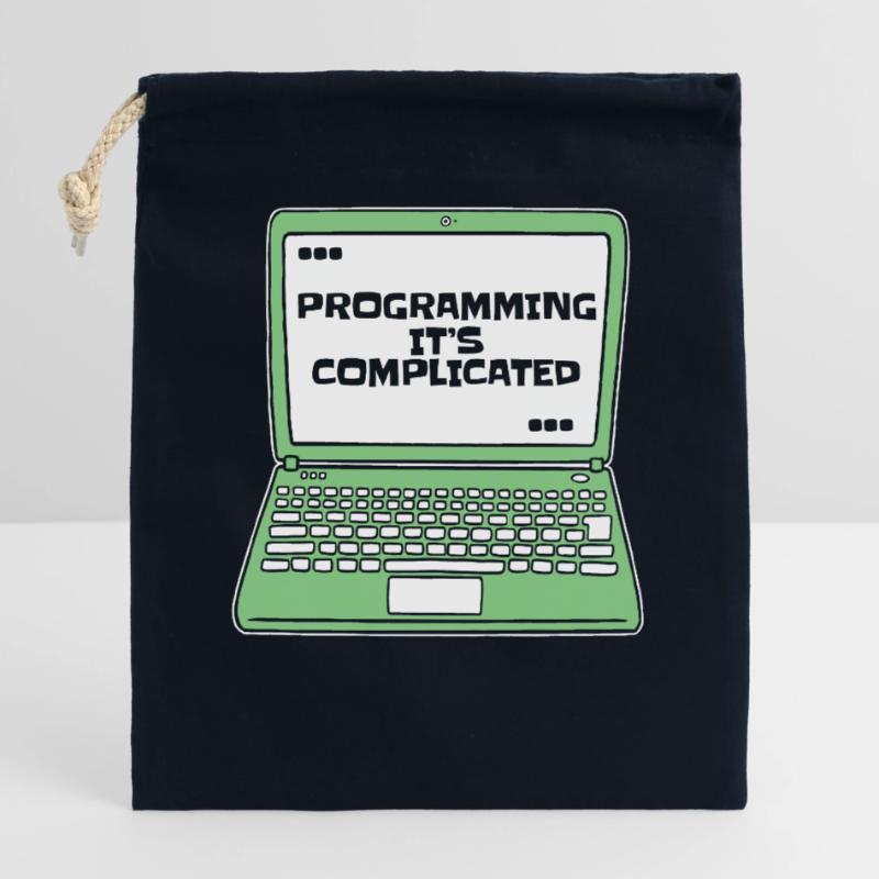 Programmer c’est compliqué Developer Coder Sac cadeau en coton avec cordon (25 x 30 cm)