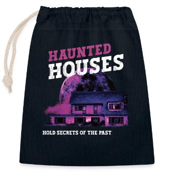 Horror Paranormales Spukhaus Gruseliges Halloween - Verschließbarer Geschenkbeutel aus Baumwolle (25x30cm) - Navy - Vorne