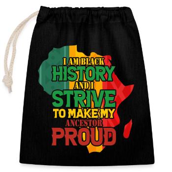 Black History Month Black History - Verschließbarer Geschenkbeutel aus Baumwolle (25x30cm) - Schwarz - Vorne
