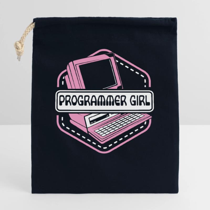 Programmer Girl Software Engineer Developer Closable cotton gift bag (25x30cm)