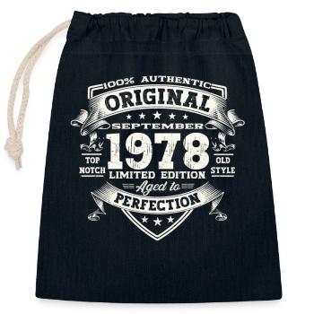 45e anniversaire Original Septembre Année 1978 - Sac cadeau en coton avec cordon (25 x 30 cm) - bleu marine - Devant
