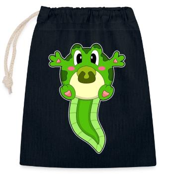 Frog Baby Pacifier - Closable cotton gift bag (25x30cm) - navy - Front