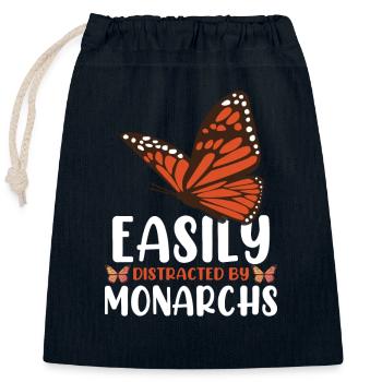 Monarque papillon Insecte entomologiste - Sac cadeau en coton avec cordon (25 x 30 cm) - bleu marine - Devant