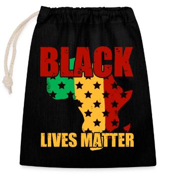 Black History Month Black History - Verschließbarer Geschenkbeutel aus Baumwolle (25x30cm) - Schwarz - Vorne