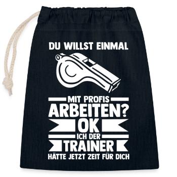 Sportmannschaft Trainer - Verschließbarer Geschenkbeutel aus Baumwolle (25x30cm) - Navy - Vorne