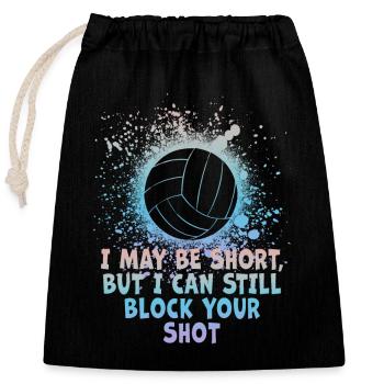 Je peux bloquer votre tir Volleyball de plage - Sac cadeau en coton avec cordon (25 x 30 cm) - noir - Devant