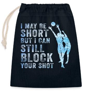 Je peux bloquer votre tir Volleyball de plage - Sac cadeau en coton avec cordon (25 x 30 cm) - bleu marine - Devant