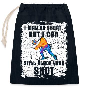 Je peux bloquer votre tir Volleyball de plage - Sac cadeau en coton avec cordon (25 x 30 cm) - bleu marine - Devant