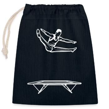 Trampoline jumper boy - Closable cotton gift bag (25x30cm) - navy - Front