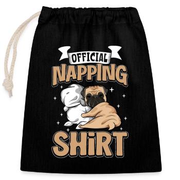 Carlin de chemise de sommeil officiel - Sac cadeau en coton avec cordon (25 x 30 cm) - noir - Devant