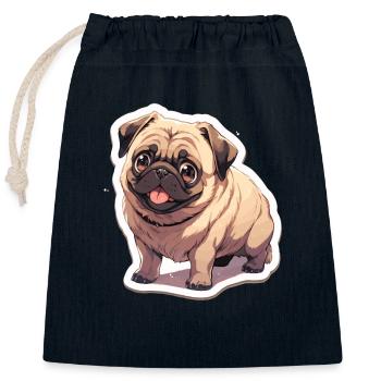 Carlin Carlin Chien Pug Cadeaux Carlin Amoureux du Carlin - Sac cadeau en coton avec cordon (25 x 30 cm) - bleu marine - Devant