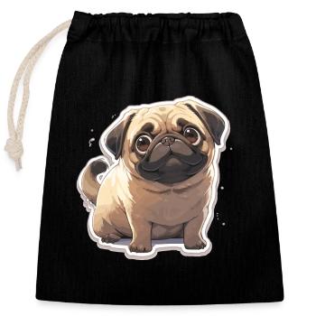 Carlin Carlin Chien Pug Cadeaux Carlin Amoureux du Carlin - Sac cadeau en coton avec cordon (25 x 30 cm) - noir - Devant