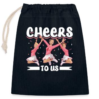 Tenue de pom-pom girl - Sac cadeau en coton avec cordon (25 x 30 cm) - bleu marine - Devant