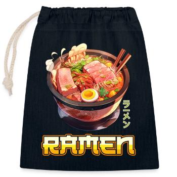 Anime Ramen Nudeln - Verschließbarer Geschenkbeutel aus Baumwolle (25x30cm) - Navy - Vorne