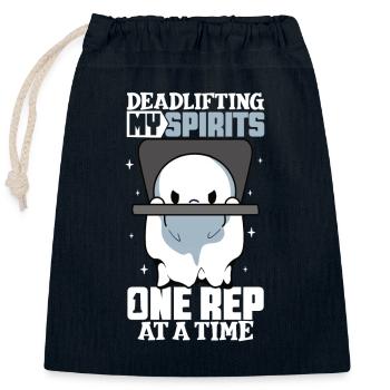 Bodybuilding Powerlifting Weightlifting Fitness - Closable cotton gift bag (25x30cm) - navy - Front