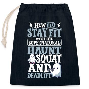 Bodybuilding Powerlifting Weightlifting Fitness - Closable cotton gift bag (25x30cm) - navy - Front
