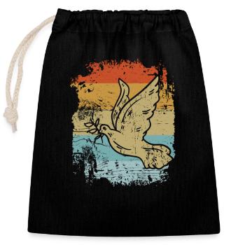 Pigeon Retro Pigeon Breeder - Closable cotton gift bag (25x30cm) - black - Front