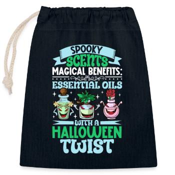 Ätherische Öle Für Halloween-horror. Ätherische - Verschließbarer Geschenkbeutel aus Baumwolle (25x30cm) - Navy - Vorne