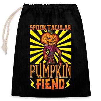 Gruseliger Kürbis Halloween Kostüm Herbst Herbst - Verschließbarer Geschenkbeutel aus Baumwolle (25x30cm) - Schwarz - Vorne