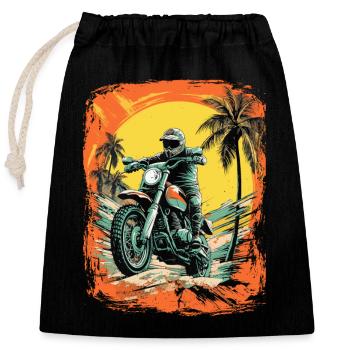 Bike Motocross Biker Outfit for Motorcycle Tours - Closable cotton gift bag (25x30cm) - black - Front
