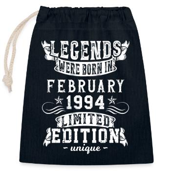 Geburtstag Februar 1994 Jahr Limited Edition - Verschließbarer Geschenkbeutel aus Baumwolle (25x30cm) - Navy - Vorne