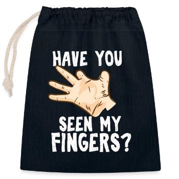 Have You Seen My Fingers - Verschließbarer Geschenkbeutel aus Baumwolle (25x30cm) - Navy - Vorne