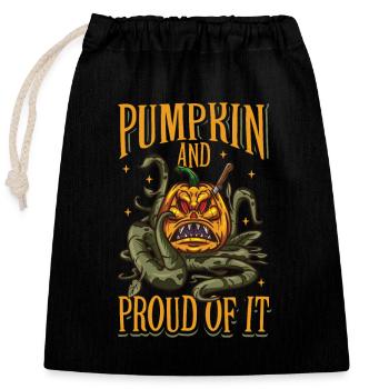 Creepy Pumpkin Halloween Costume Autumn Autumn - Closable cotton gift bag (25x30cm) - black - Front