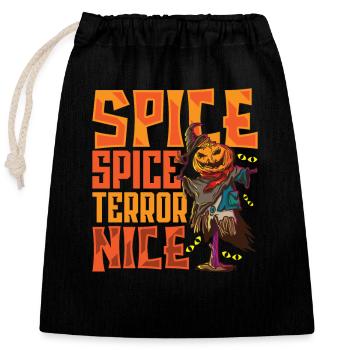 Creepy Pumpkin Halloween Costume Autumn Autumn - Closable cotton gift bag (25x30cm) - black - Front