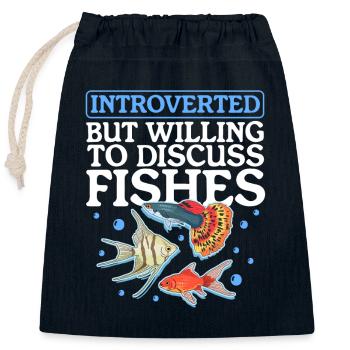 Aquaristics Aquarium Aquarist Ornamental Fish Gift - Closable cotton gift bag (25x30cm) - navy - Front