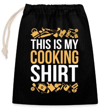 This Is My Cooking Shirt Funny Baking Hobby Chef - Closable cotton gift bag (25x30cm) - black - Front