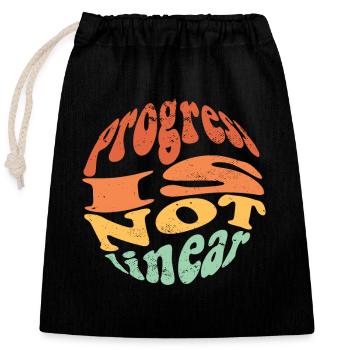 ABA Therapist Progress Is Not Linear Para Teacher - Closable cotton gift bag (25x30cm) - black - Front