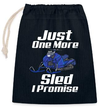 Just One More Sled I Promise - Verschließbarer Geschenkbeutel aus Baumwolle (25x30cm) - Navy - Vorne