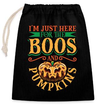 Creepy Pumpkin Halloween Costume Autumn Autumn - Closable cotton gift bag (25x30cm) - black - Front