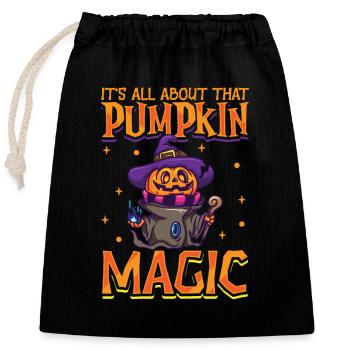 Gruseliger Kürbis Halloween Kostüm Herbst Herbst - Verschließbarer Geschenkbeutel aus Baumwolle (25x30cm) - Schwarz - Vorne