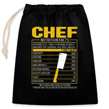 Chefkoch Nährwertangaben Lustiger Koch Chefkoch - Verschließbarer Geschenkbeutel aus Baumwolle (25x30cm) - Schwarz - Vorne