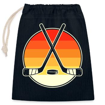 Hockey Eishockey Hockey sur glace - Sac cadeau en coton avec cordon (25 x 30 cm) - bleu marine - Devant