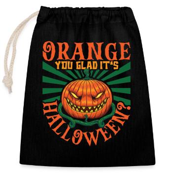Creepy Pumpkin Halloween Costume Autumn Autumn - Closable cotton gift bag (25x30cm) - black - Front