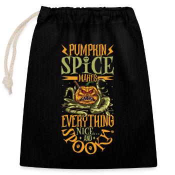 Creepy Pumpkin Halloween Costume Autumn Autumn - Closable cotton gift bag (25x30cm) - black - Front