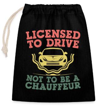 Driving License Passed New Driver Permit Driving S - Closable cotton gift bag (25x30cm) - black - Front