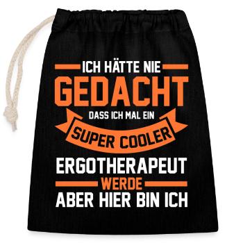 Ergotherapie Ergotherapeut - Verschließbarer Geschenkbeutel aus Baumwolle (25x30cm) - Schwarz - Vorne