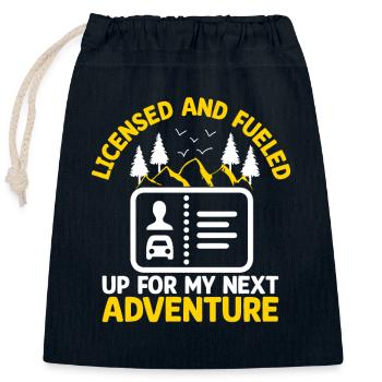 Driving License Passed New Driver Permit Driving S - Closable cotton gift bag (25x30cm) - navy - Front